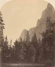 Outline View of the Half Dome, 4967 Feet, 1861. Creator: Carleton Emmons Watkins