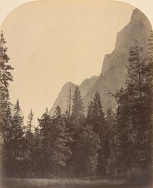 Outline View of the Half Dome, 4967 Feet, 1861. Creator: Carleton Emmons Watkins
