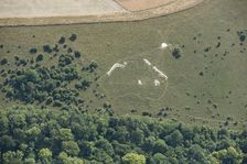 Outline chalk map of Australia being recut as part of 1st WW Centenary commemorations, Wilts, 2018. Creator: Damian Grady