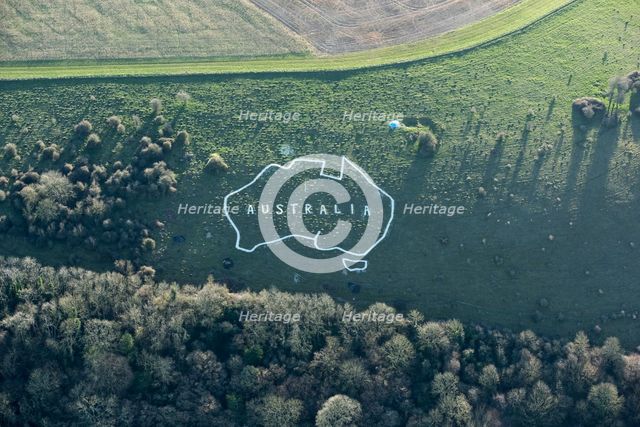 Outline chalk map of Australia, Wiltshire, 2019. Creator: Damian Grady.