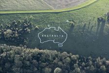 Outline chalk map of Australia, Wiltshire, 2019. Creator: Damian Grady