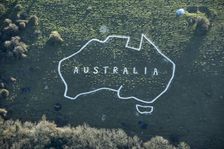 Outline chalk map of Australia, Wiltshire, 2019. Creator: Damian Grady