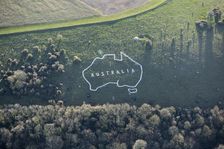 Outline chalk map of Australia, Wiltshire, 2019. Creator: Damian Grady