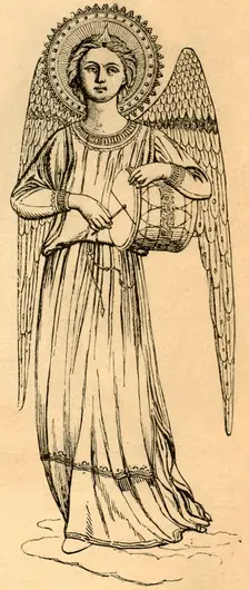 Outline Copy of an Angel Painted by Fra Angelico 1881. Creator: Unknown