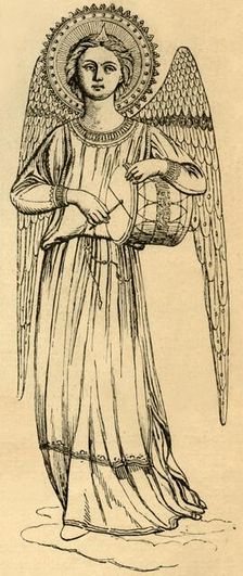 Outline Copy of an Angel Painted by Fra Angelico 1881. Creator: Unknown