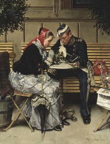 Outside the Café A Porta, Copenhagen, 1882. Creator: Vilhelm Rosenstand