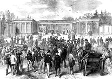Outside the Grand Trianon during the trial of Marshal Bazaine, 1873. Creator: Unknown