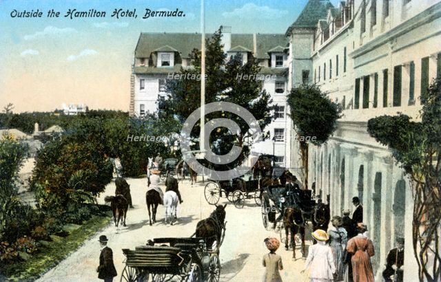 Outside the Hamilton Hotel, Bermuda, c1900s. Artist: Unknown