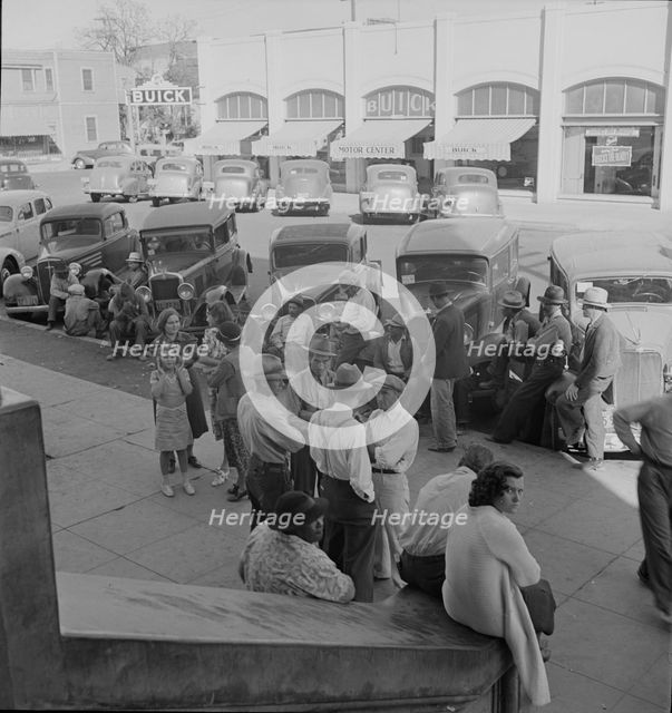 Outside the Labor Temple, during the cotton strike, Bakersfield, California, 1938. Creator: Dorothea Lange.