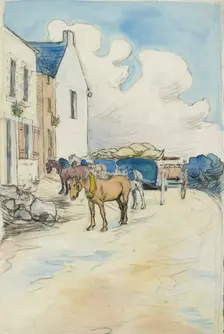 Outside the Wine Shop, late 19th century. Artist: Robert Polhill Bevan