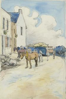 Outside the Wine Shop, late 19th century. Artist: Robert Polhill Bevan