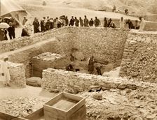 Outside the tomb of Tutankhamun, Valley of the Kings, Egypt, 1922. Creator: Harry Burton