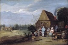 Outside the village inn, c1660s. Creator: David Teniers II