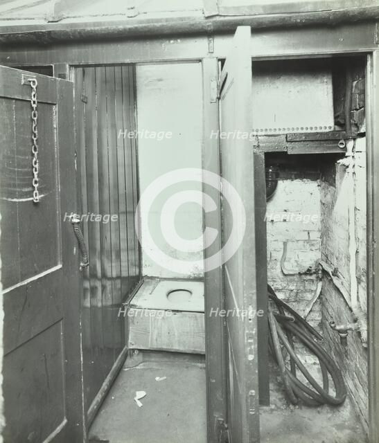 Outside toilet, Belleville Road School, London, 1936.  Artist: Unknown.