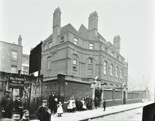 Outside Vere Street Board School, Westminster, London, 1904