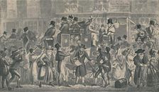 Outside White Horse Cellar Piccadilly, 1821 (1920). Artists: Isaac Robert Cruikshank, George Cruikshank