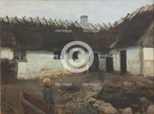 Outside a homestead, 1879-1890. Creator: Holger Moller.