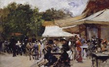 Outside a Restaurant in the Bois de Boulogne. Study, late 19th century. Creator: Hugo Birger