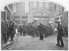 Outside a soup kitchen, Gray's Yard, Marylebone, London, c1903 (1903)