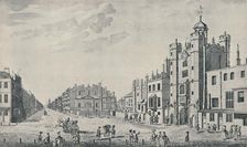 Outside St. James's Palace, Pall Mall 1740-1760, (1920). Artist: Thomas Bowles
