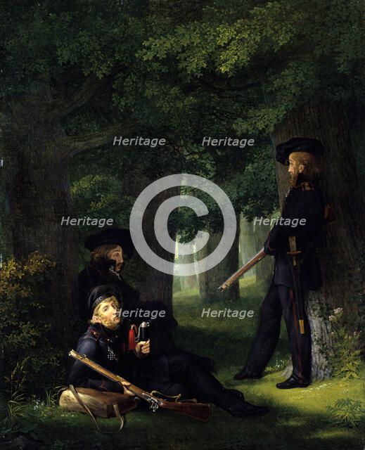 Outpost Duty (Theodor Körner, Karl Friedrich Friesen and Heinrich Hartmann), 1815. Artist: Kersting, Georg Friedrich (1785-1847)