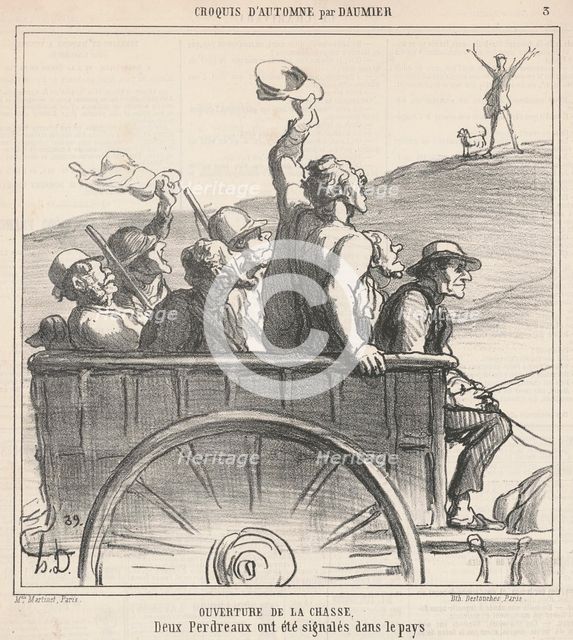 Ouverture de la chasse, 19th century. Creator: Honore Daumier.