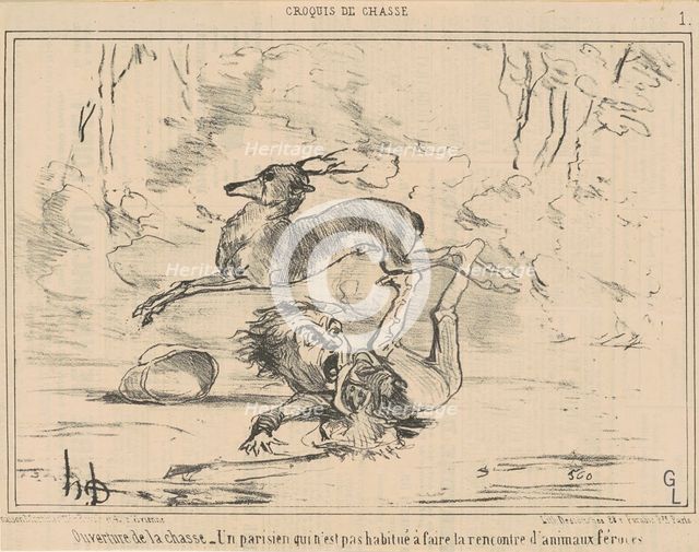 Ouverture de la chasse, c1854.  Creator: Honore Daumier.