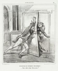 Ouverture des chambres Prussiennes -Mais entrez donc Messieurs!, 1866. Creator: Cham