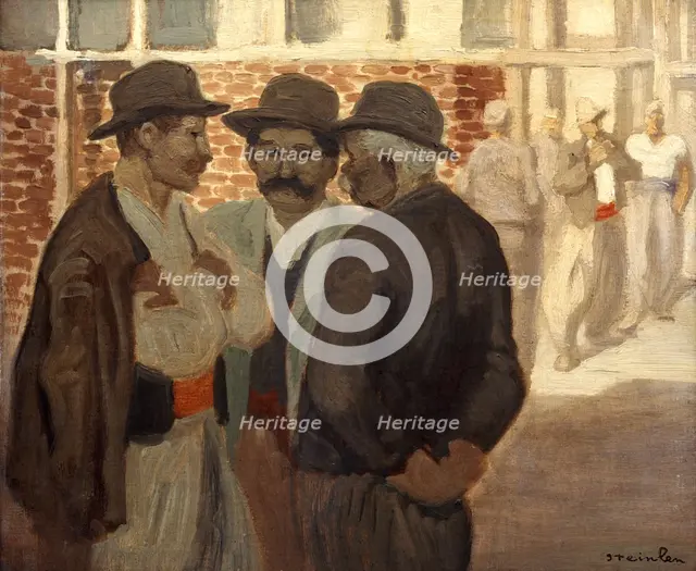 'Ouvriers du Batiment' ('Construction Workers'), c1911. Artist: Theophile Alexandre Steinlen