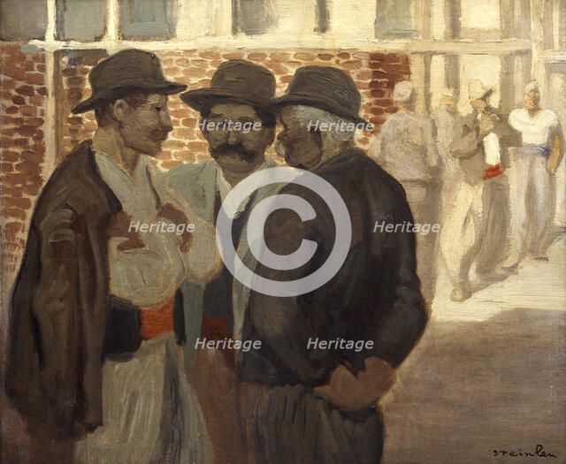 'Ouvriers du Batiment' ('Construction Workers'), c1911. Artist: Theophile Alexandre Steinlen