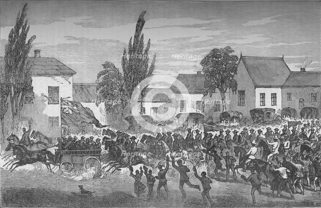 'Oudtshoorn Mounted Volunteers Starting for the Eastern Frontier', c1880. Artist: Unknown.