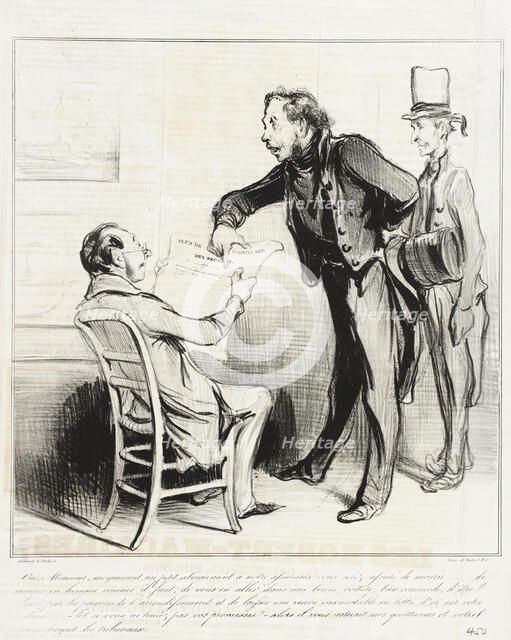 Oui, Monsieur, moyennant un petit abonnement, 1838. Creator: Honore Daumier.