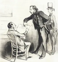Oui, Monsieur, moyennant un petit abonnement à notre assurance.., 1838. Creator: Honore Daumier