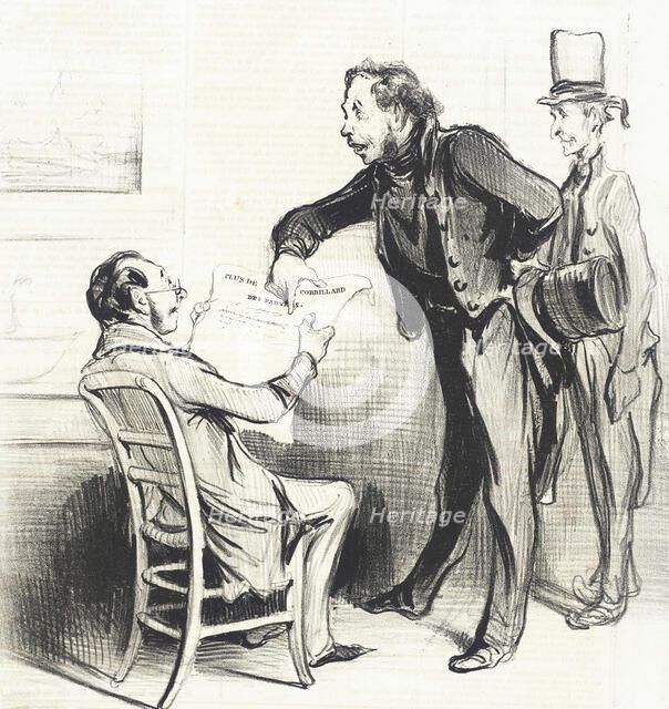Oui, Monsieur, moyennant un petit abonnement à notre assurance.., 1838. Creator: Honore Daumier.