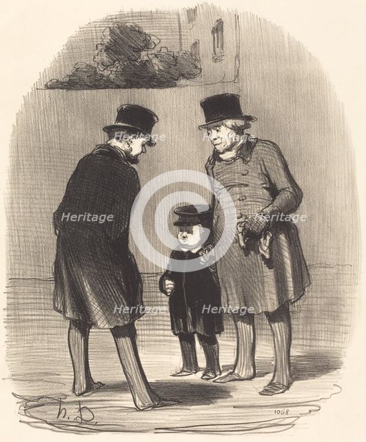 Oui, monsieur Chapuzot..., 1852. Creator: Honore Daumier.