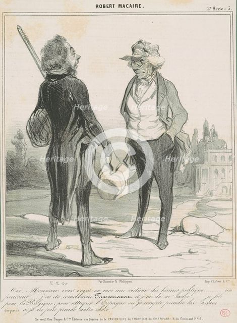 Oui, monsieur, vous voyez en moi une victime, 19th century. Creator: Honore Daumier.