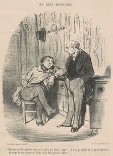 Oui, Mossieu Fremouillet, tout va de mal en pis ..., 19th century. Creator: Honore Daumier