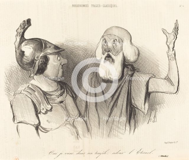 Oui je viens, dans son temple adorer L'Eternel. (Athalie), 1841. Creator: Honore Daumier.