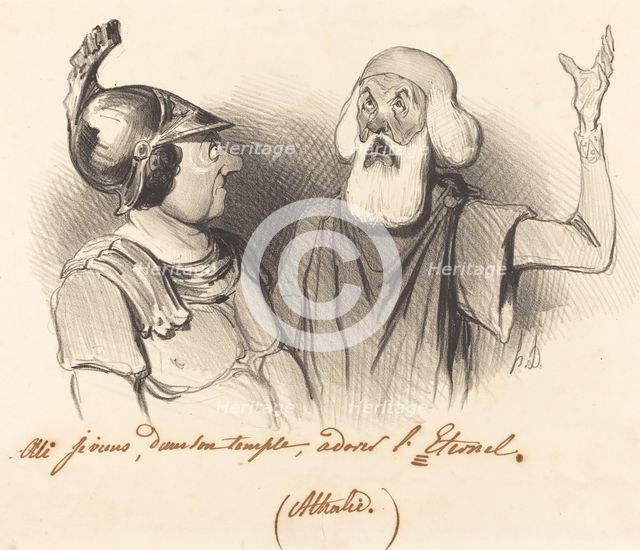 Oui je viens, dans son temple adorer L'Eternel. (Athalie), 1841.  Creator: Honore Daumier.