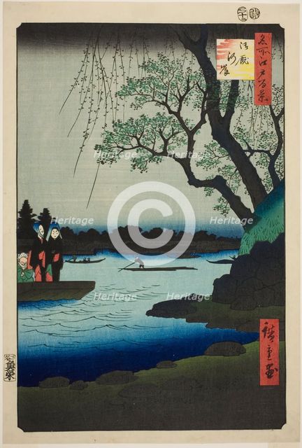 Oumayagashi, from the series "One Hundred Famous Views of Edo (Meisho Edo hyakkei)", 1857. Creator: Ando Hiroshige.