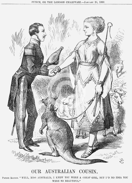 'Our Australian Cousin', 1868. Creator: John Tenniel.