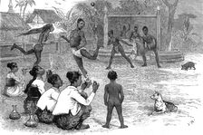 Our Burmese brothers playing football in Mandalay 1886. Creator: Unknown