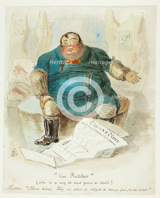 Our Butcher, c. 1840. Creator: John Leech.