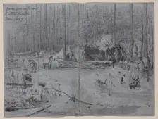 Our Camp on Kettle River, January 1857, c1857. Creator: Eastman Johnson