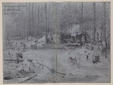 Our Camp on Kettle River, January 1857, c1857. Creator: Eastman Johnson