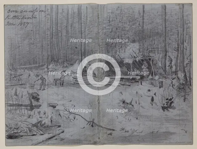 Our Camp on Kettle River, January 1857, c1857. Creator: Eastman Johnson.