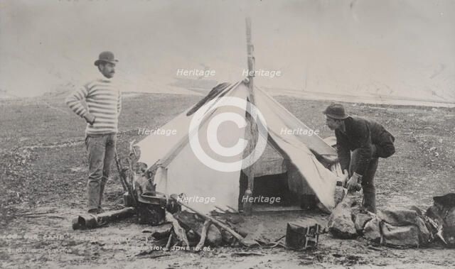 Our Camp', near Te Ariki, after eruption June 10 '86, 1886. Creator: Burton Brothers.
