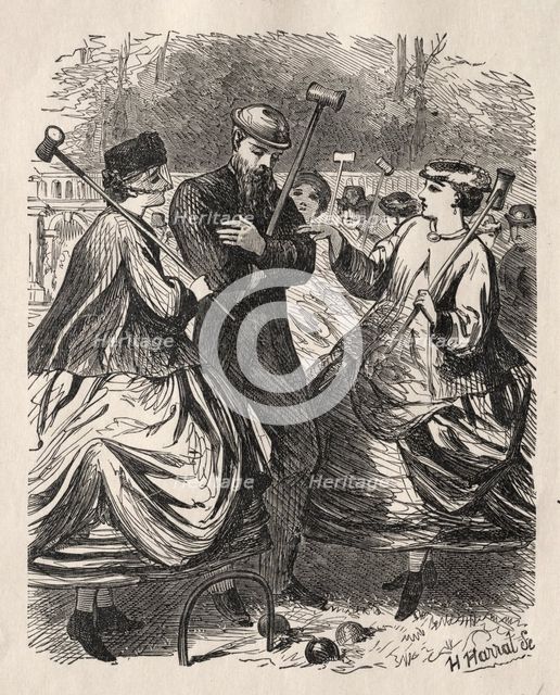 Our Croquet Party, 1864. Creator: George Louis Palmella Busson Du Maurier (British, 1834-1896).