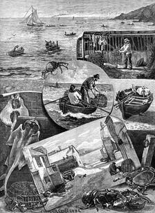 Our Fishing Industries: Crab-Catching in Cornwall, 1883. Creator: T. S. Hayley