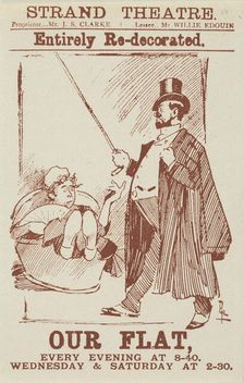 "Our Flat - Entirely Re-decorated", at the Strand Theatre, late 19th century. Creator: Unknown